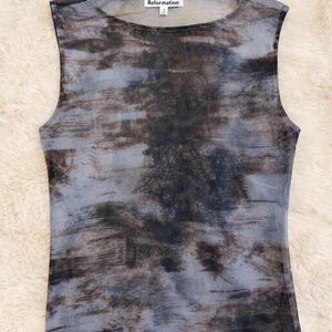 Reformation Tie-Dye Tank Top - Black and Brown